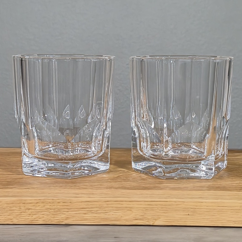 Nachtmann Aspen Double Old Fashioned Whiskey Lot Of 2 Germany Crystal